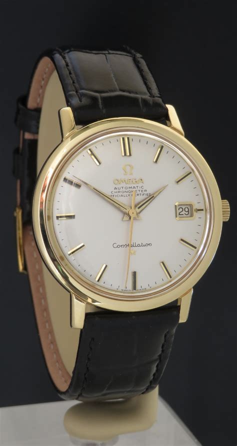 omega constellation chronometer gents 18ct gold automatic watch|omega constellation automatic chronometer.